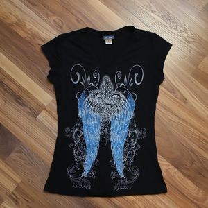 Angel wing shirt, dots, size Large